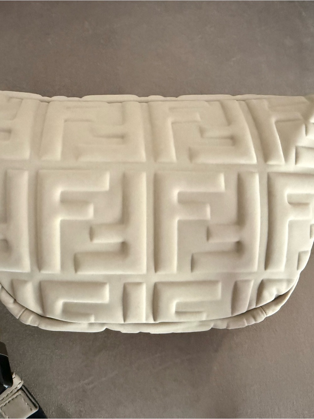 Fendi Cream Embossed FF Crossbody Belt Bag - Picture 3 of 7